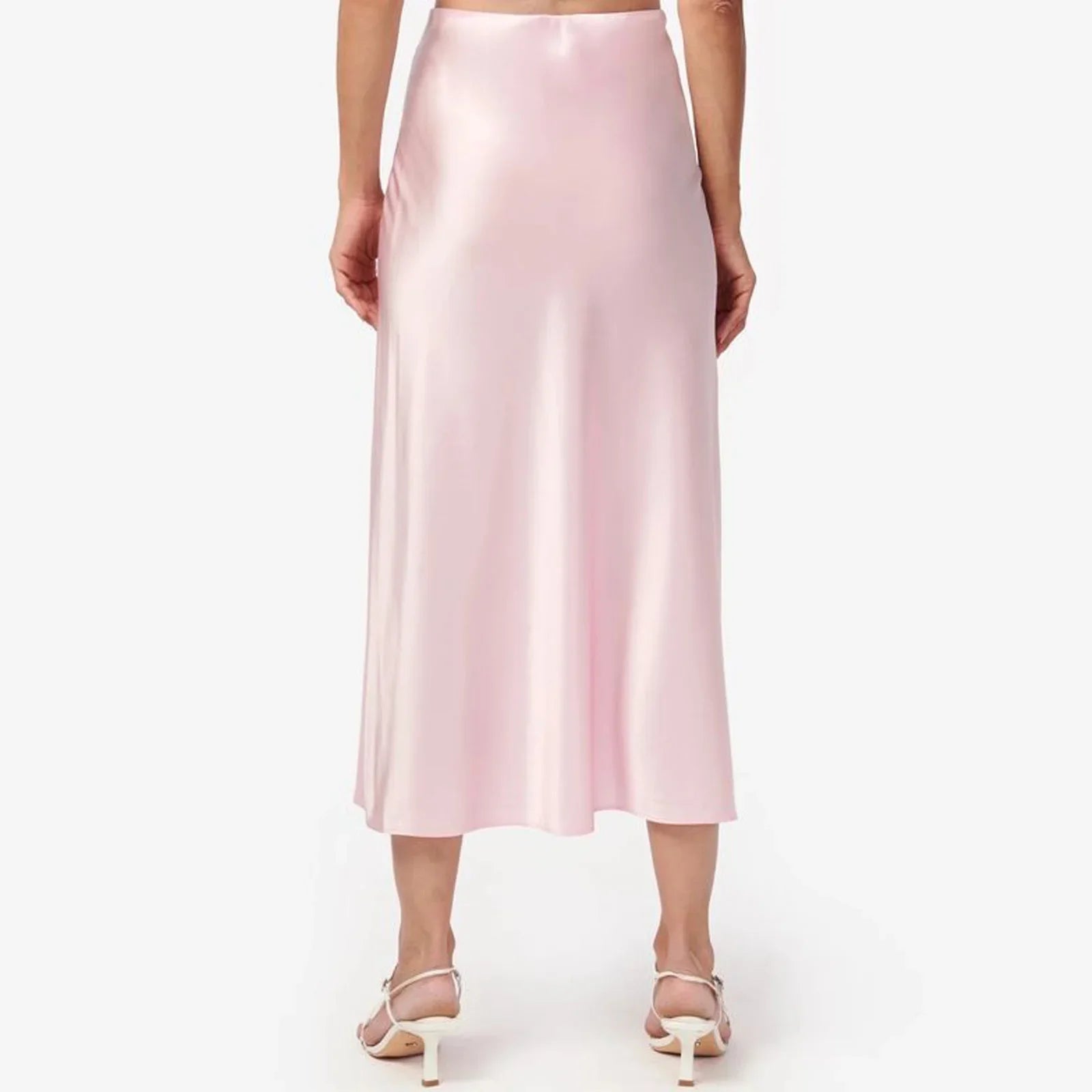 Women Summer Spring High Waist Skirts Fashion Vintage Solid Color Long Satin Texture Skirt Chic Female Long Skirts Mujer