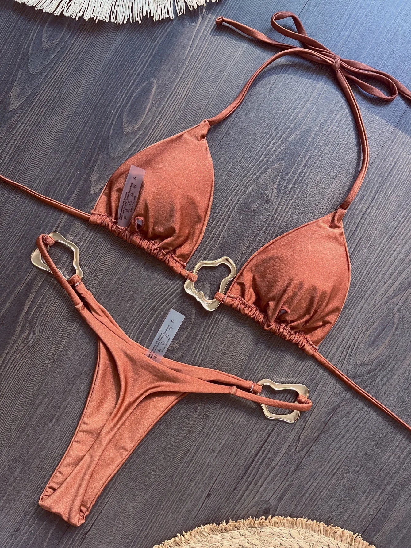 Sexy Black Orange Micro Bikini 2026 Women Metal Circle Push Up Bra Thong Swimsuit Summer Bathing Suit Holiday Swimwear Biquini
