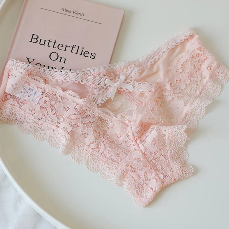 Lace Thin Sexy Girls Panties Seamless Women Briefs Thong Hollow Out G String Underwear Transparent Female Low Waist Lingerie