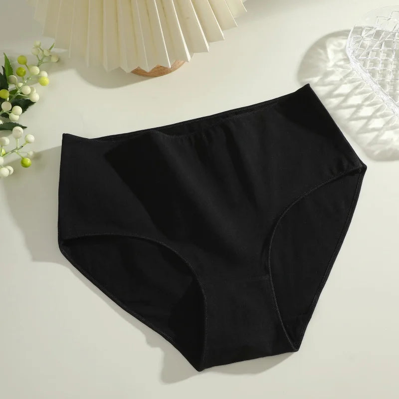 4Pcs Women's Seamless Cotton Briefs Women Plus SizePanties Solid Color Breathable Underwear Female Low Waist Soft Lingerie S-XXL
