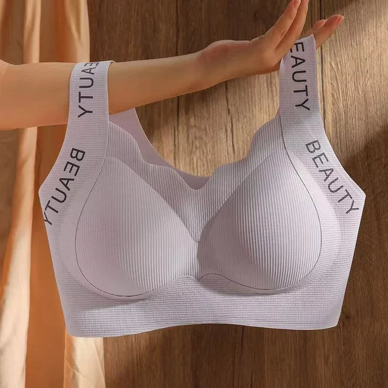 Seamless Wireless Bra One-Piece Vest Lingerie for Women Lift and Support Side Smoothing Push-Up Full Coverage Bra Small Chest