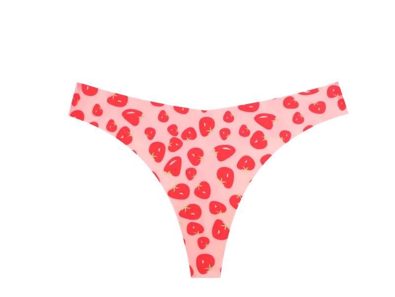 5Pcs Women G-string Seamless Sweet Fruit Thongs Low-waist Panties Ladies Soft Cute Thongs Female S-XL T-Back Panties Underwear