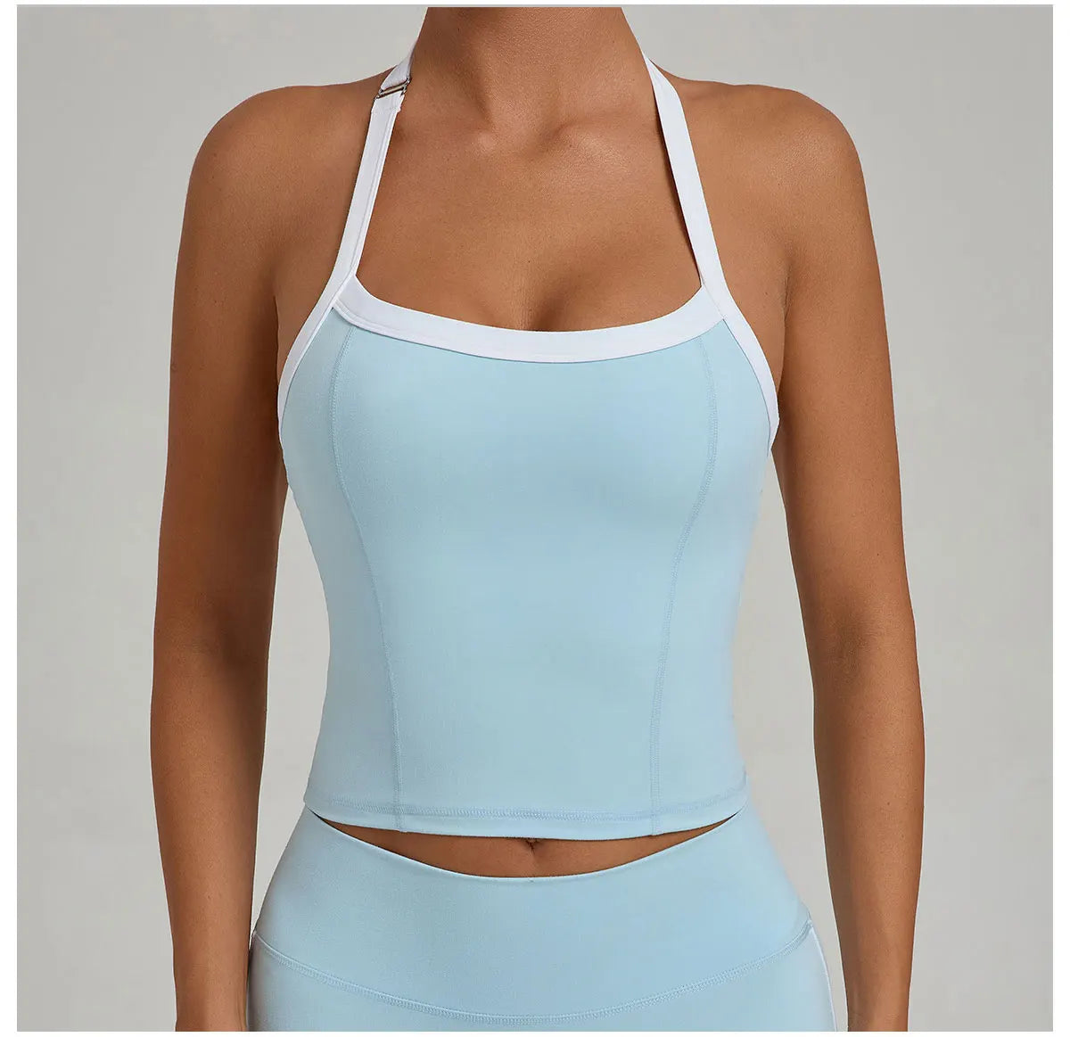 Hanging Neck Top Women Sports Bra Push Up Fitness Yoga Bra Color Blocked Underwear Gym Sport Tops Women Running Vest Bralette