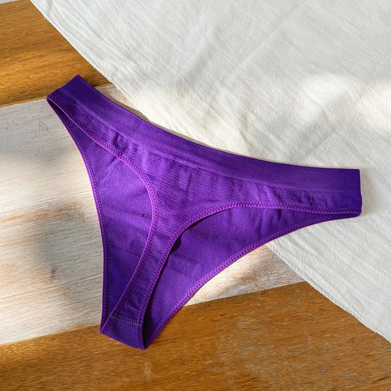 Low Waist Sexy Thong Women Panties G String Seamless Panties Underwear Sports Candy Color Yoga Girls Briefs Femlae Lingerie