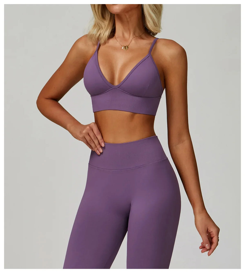 Breathable Sports Bra Shockproof Fitness Top Women Yoga Bra Crop Top Push Up Adjustable Shoulder Strap Sport Bra Gym Workout Top