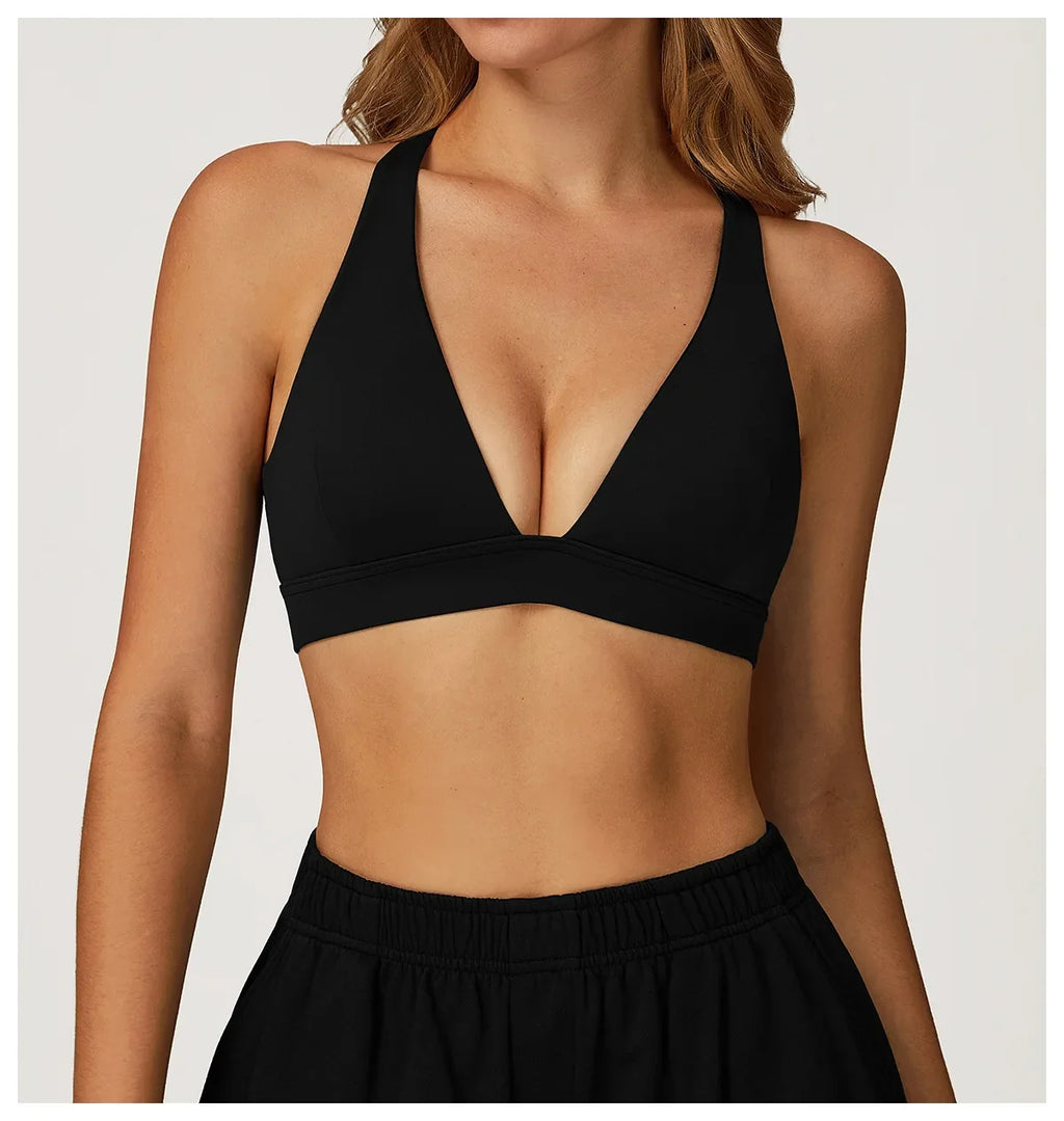 Sexy Gym Top Women Sports Bra Running Back Cross Push Up Yoga Bra Breathable Sports Underwear Women Fitness Workout Top Women