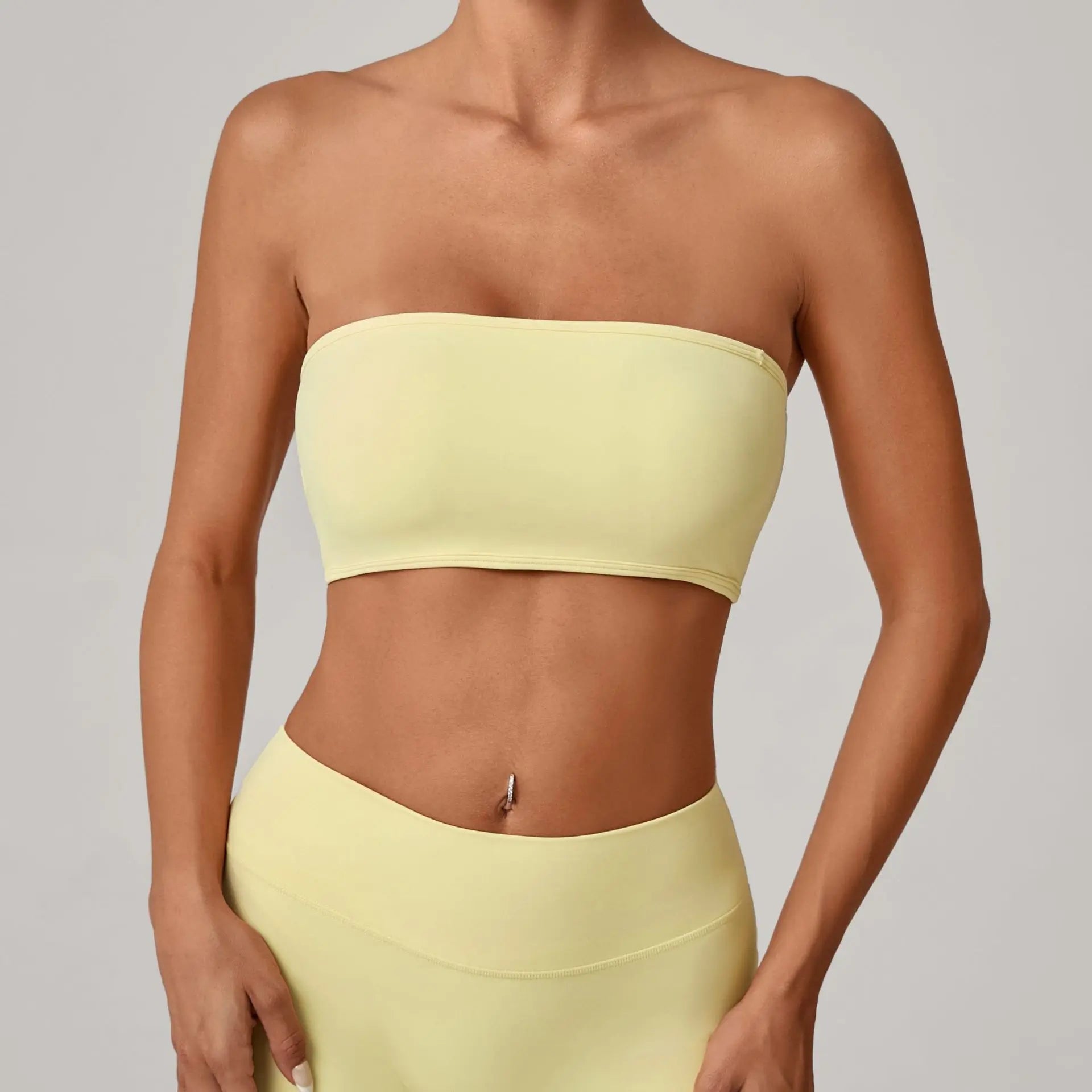 Women Strapless Sports Bra Gym Top Quick-Drying Yoga Clothes Women Tube Top Fitness Chest Wrap Underwear Workout Bra Female
