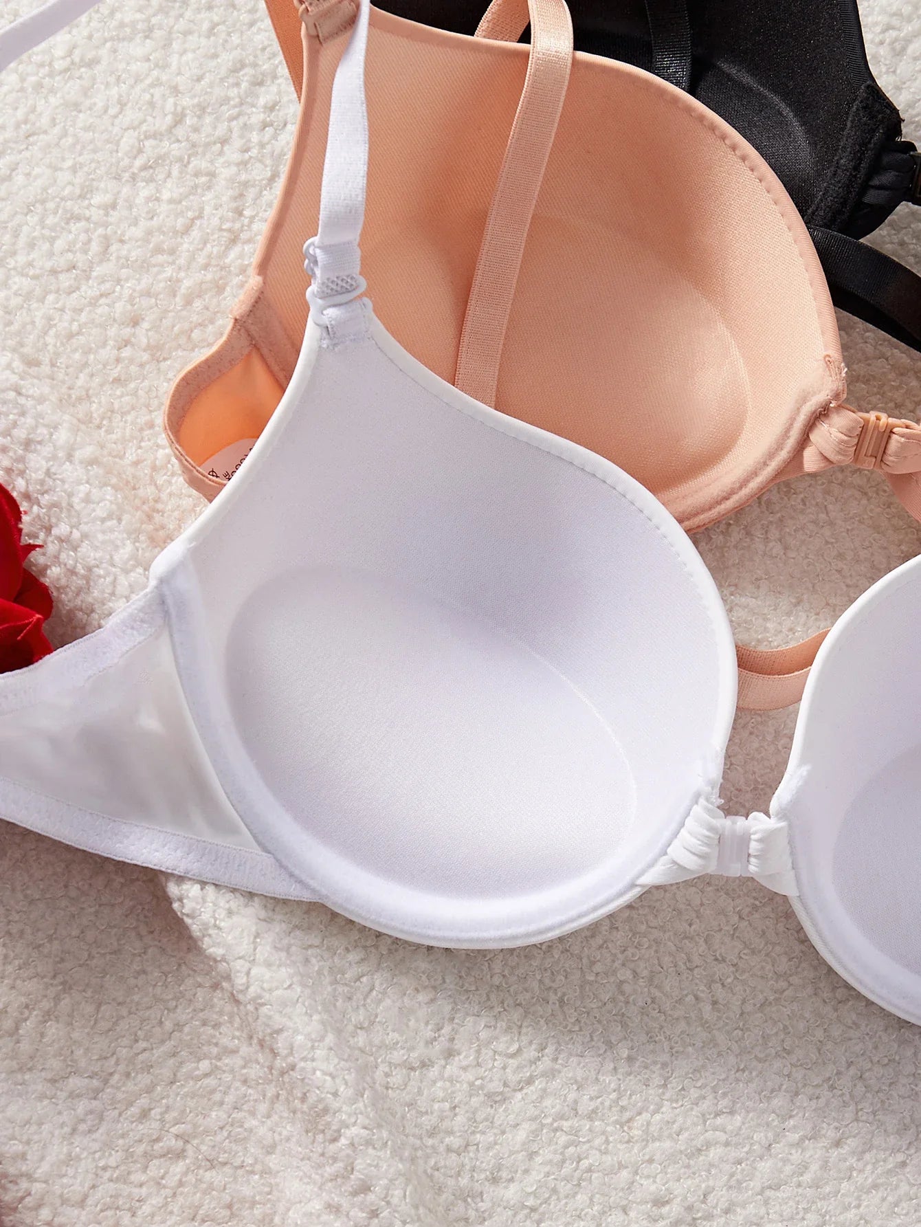3-Pack Women's Underwear Set Everyday Basic Simple Solid Underwire Padded Push-Up Bra Casual & Comfortable T-Shirt Women's Bra