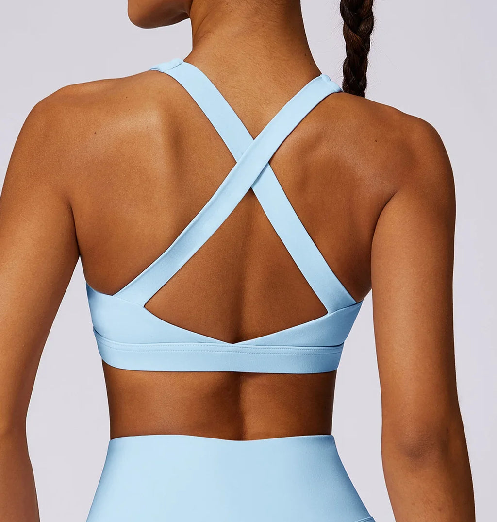 Hearuisavy Quick-Dry Backless Yoga Clothes Running Vest Women Workout Brassiere Fitness Gym Tank Top Women Push up Sports Bra