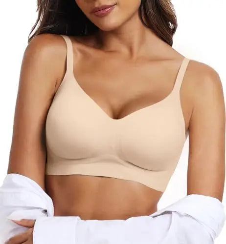 Women's Wire-Free Seamless Bra 3/4 Cup Thin Molded Cup Soft Support Bra Comfortable Breathable and beauty Smooth Bra Push-Up