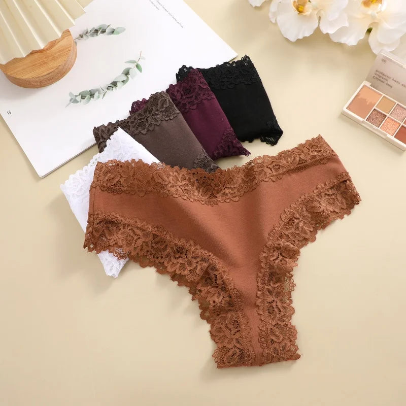 Women Cotton Panties Lace Female Sexy Briefs Pantys Ladies Breathable Underwear Girls S-XL Intimates Lingerie Soft Thongs Panty