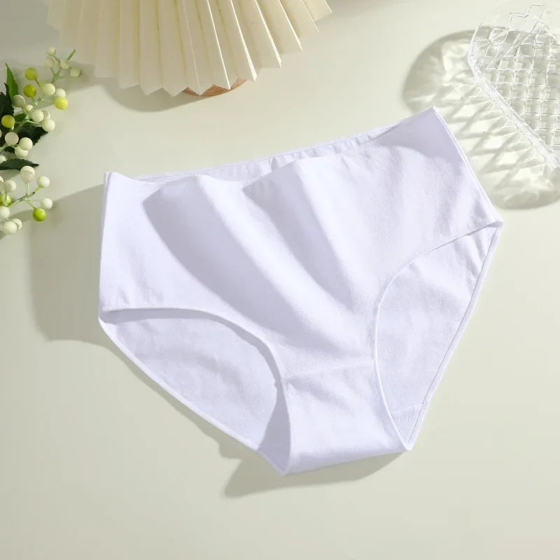 4Pcs Women's Seamless Cotton Briefs Women Plus SizePanties Solid Color Breathable Underwear Female Low Waist Soft Lingerie S-XXL