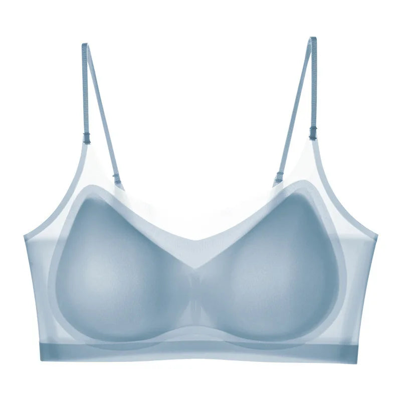 Summer Ice Silk Seamless Ultra-thin Ice Silk Bra Lifting Bra M-4XL Women's Sports Bra Wireless Underwear Air Cooling Brassier