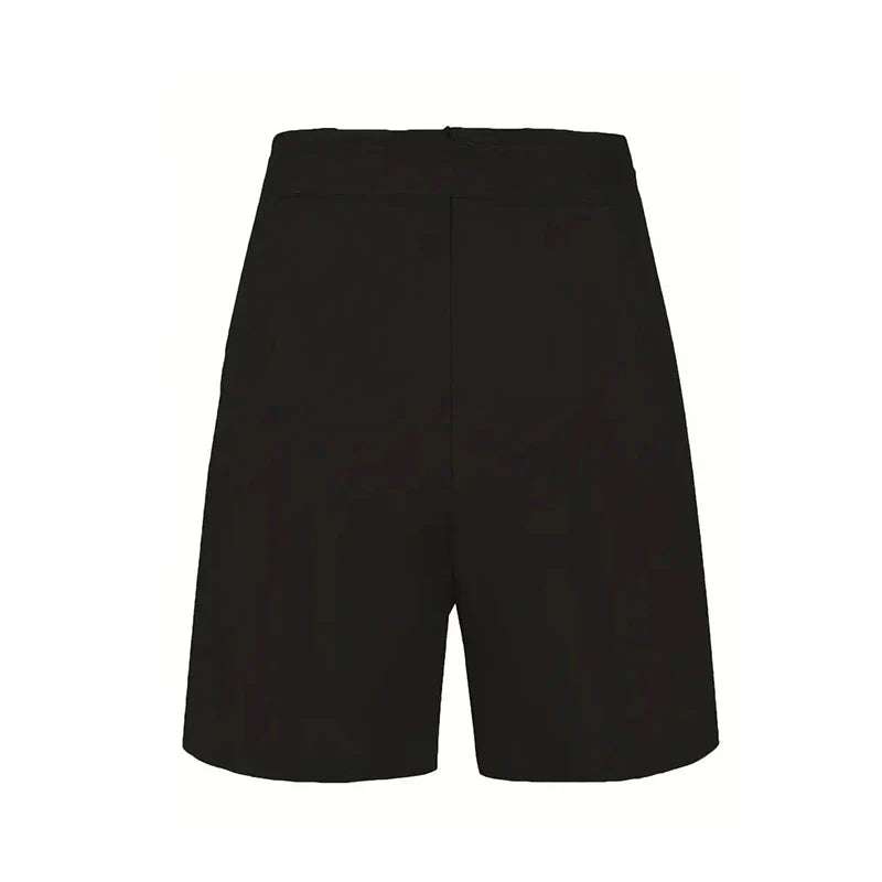 Y2K Solid Button Front Shorts Tie Waist Beach Summer High Waist Shorts Women's Clothing