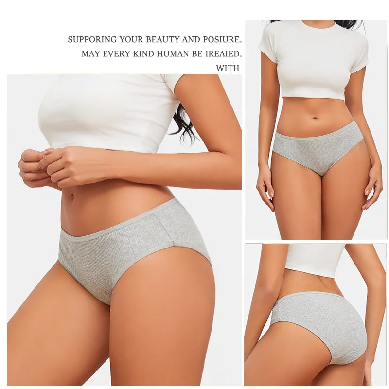3Pcs/Set Women's Seamless Cotton Briefs Women Panties Solid Color Breathable Underwear Female Low Waist Soft Lingerie S-XXL