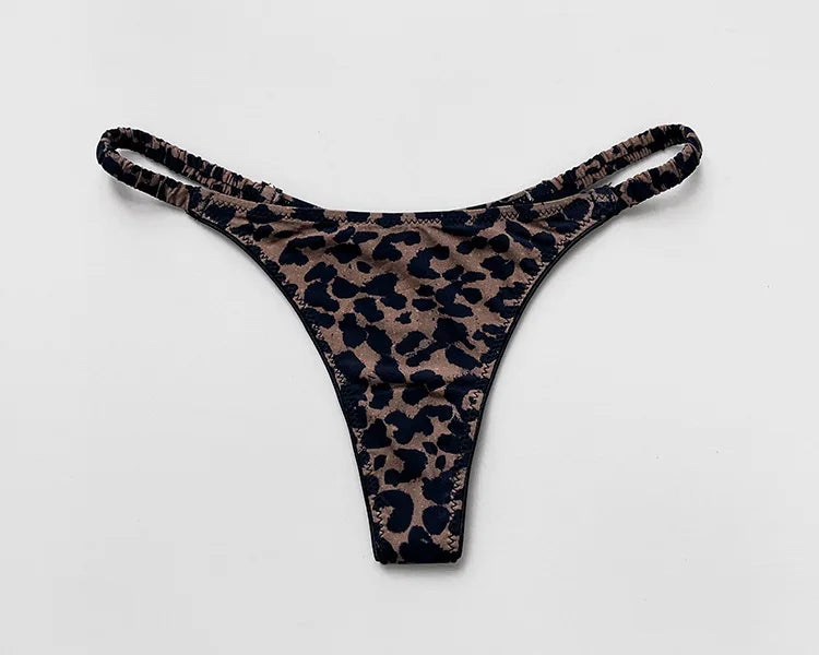 Women Panties Sexy G String Thong Ice Silk Seamless Underwear Leopard T Back Girls Briefs Leopard Underpants Plus Size S-XL