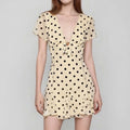Female Party Dress Dresses Summer Dot Print Short Sleeve A-Line Dresses Streetwear Women Mini Dress V-Neck Elegant Clothes
