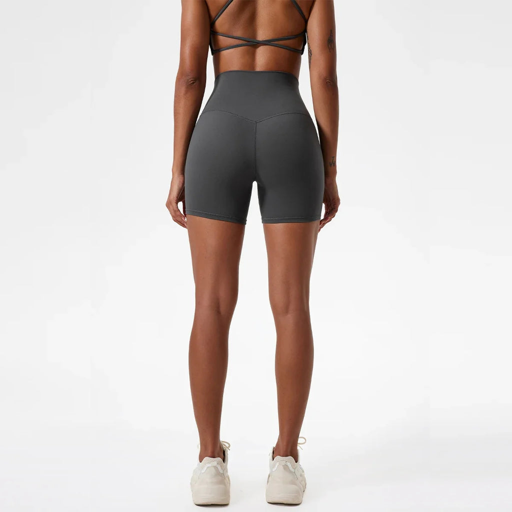 Hearuisavy Summer Soft Yoga Shorts Buttock Lift Gym Leggings Women High Waist Sports Shorts Women Running Workout Shorts Female