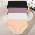 4Pcs/Set Women's Cotton Briefs Women Seamless Panties Solid Color Breathable Underwear Female Low Waist Soft Lingerie S-XXL