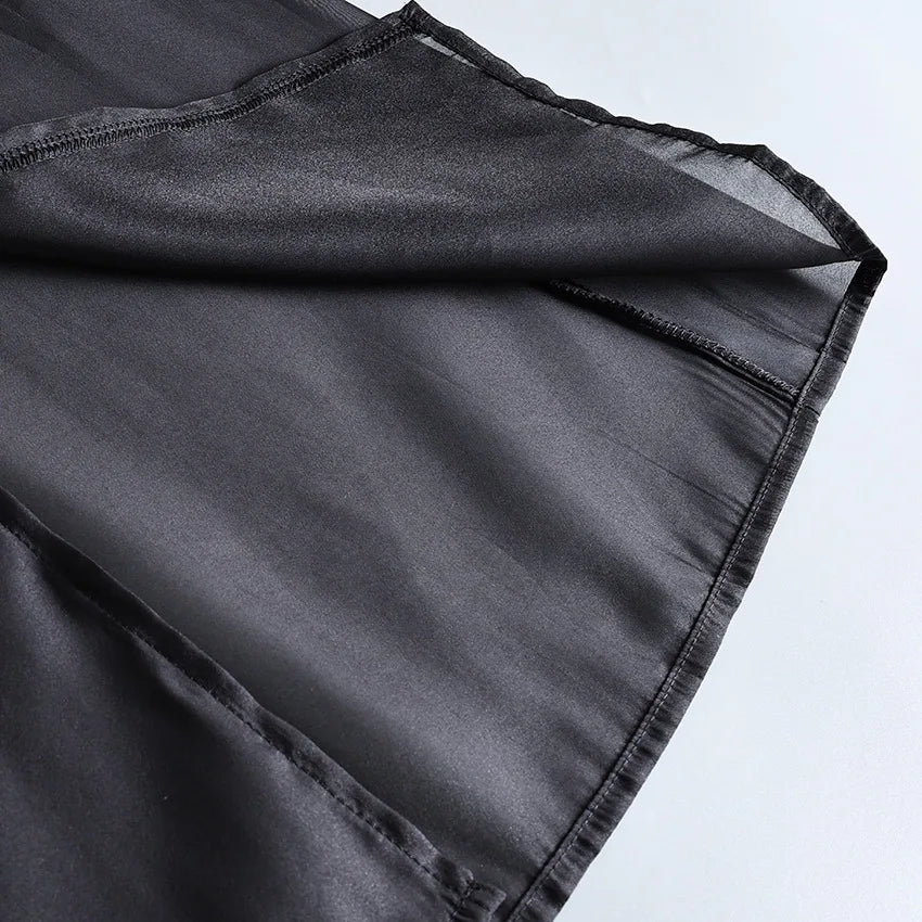 Trendix See Through Mesh Patchwork Skirts Women Fashion High Waist Casual Commuting Streetwear 2025 Vacation Party Elegant Skirt