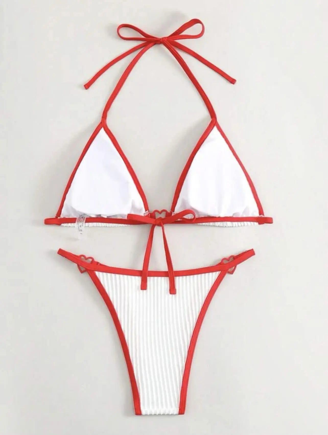 Sexy Heart Designer Micro Bikini 2024 Women Black Contrast Push Up Swimsuit Summer Beach Bathing Suit Thong Swimwear Biquini