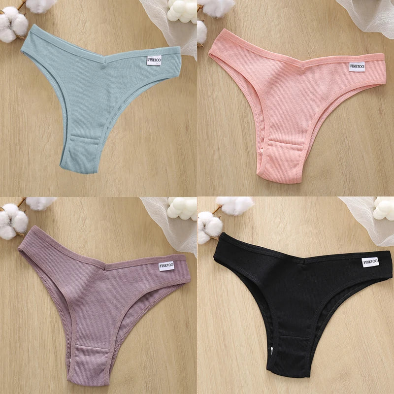 4Pcs/Set Cotton Panties Low Rise Briefs Women Underwear Bikini Ladies Sexy Underpants Female Intimates Girls Lingerie 2022 Hot