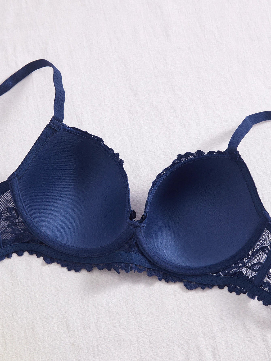 3PCS Lace Trim Women's underwear set Underwire Push up Bra for Women Bow & Rhinestone Comfort Daily Lingerie Set A B C Cup