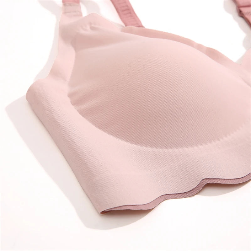 Seamless Invisible Cute Bra For Women Sexy Lingerie Deep Vneck Push Up Bra Wire Free Brassiere Bra Removable Pads Bralette Bra