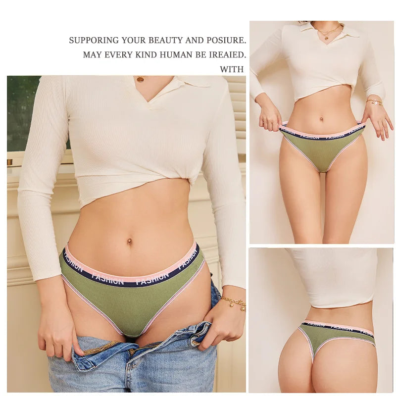 4Pcs Women's Seamless Cotton Briefs Intimates Sexy Panties Solid Color Breathable Underwear Female Low Waist Soft Lingerie S-XL