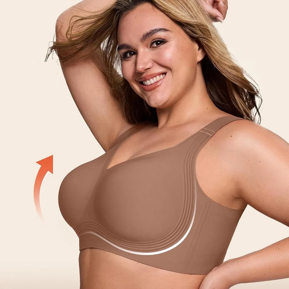 Women's Plus Size Seamless Bra Wire-free Full Cup Bra Comfortable Solid Color Everyday Supportive Plus Up Bra Underwear