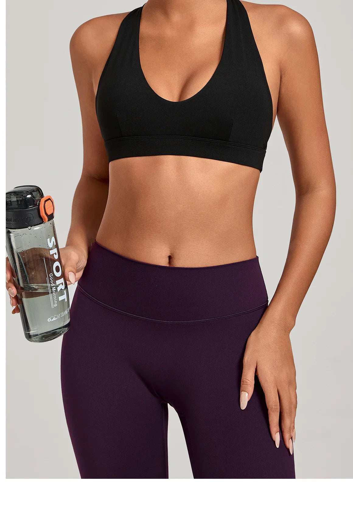 Sports Bra Gathered Neck Hanging Style Backless Tight Yoga Bra Women's Top Fitness Outdoorsports Pilates Training Gym Workout