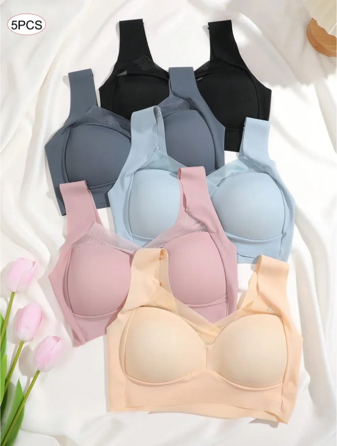 Women Seamless Bras Sports Plus Size Sexy Bras Patchwork Lace Push Up Underwear with Chest Pad Yoga Underwear Women Underwear