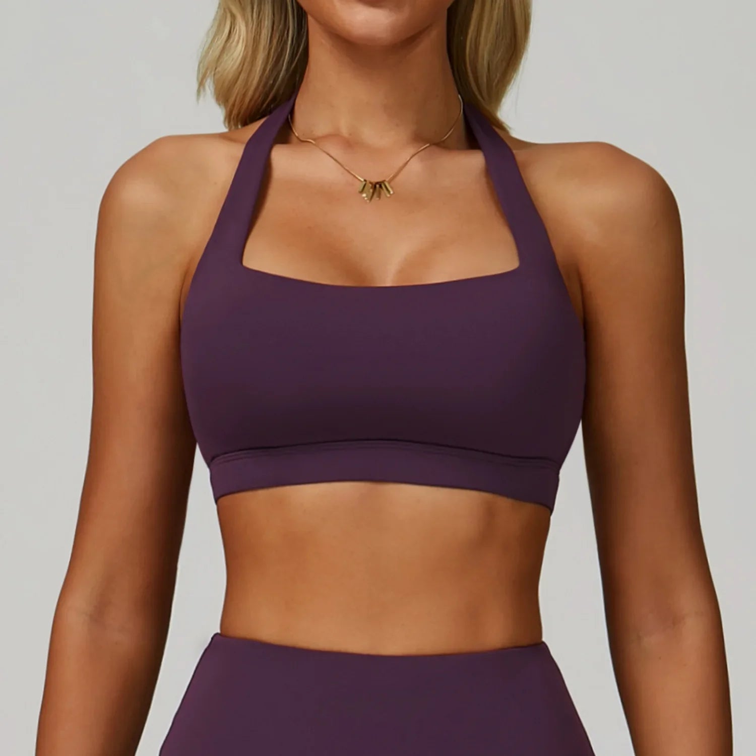 Woman Bra Gym Underwear Yoga Sport Bra Outdoor Jogging Hanging Neck Shoulder Strap Fitness Sports Bra Breathable Sexy Female Top
