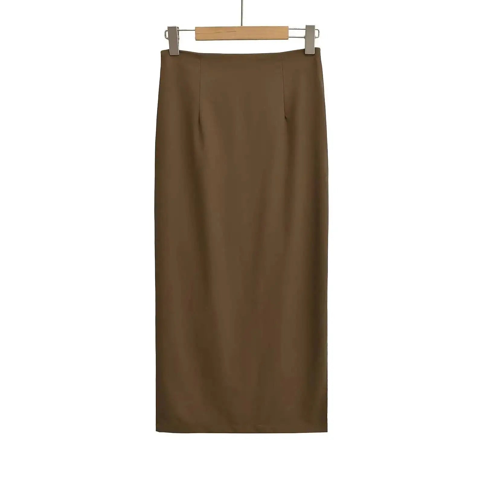 2026 New Pleated Side High Slit Half Length Skirt Women's Summer Spicy Girl Pure Desire Slim Wrap Hip Solid A-line Skirt 7MHN