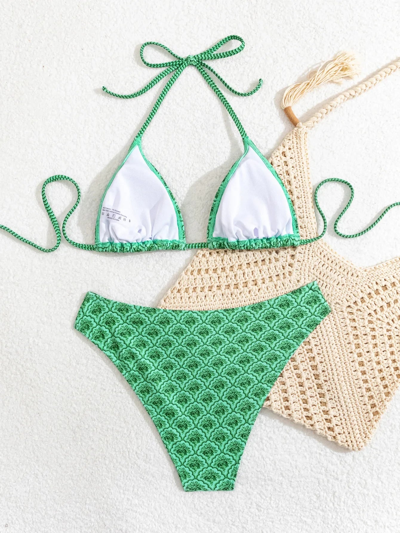 2025 New Women's Black Ground White Dot Printed Swimsuit Halter Neck Low Waist Bikini Set For Summer Female Swimwear Brazilian