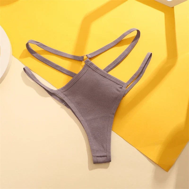 Women Cotton Low Waist Sexy Secret G-string Underwear Hollow Out Elasticity Panties Thong Seamless Brief Breathable Lingerie