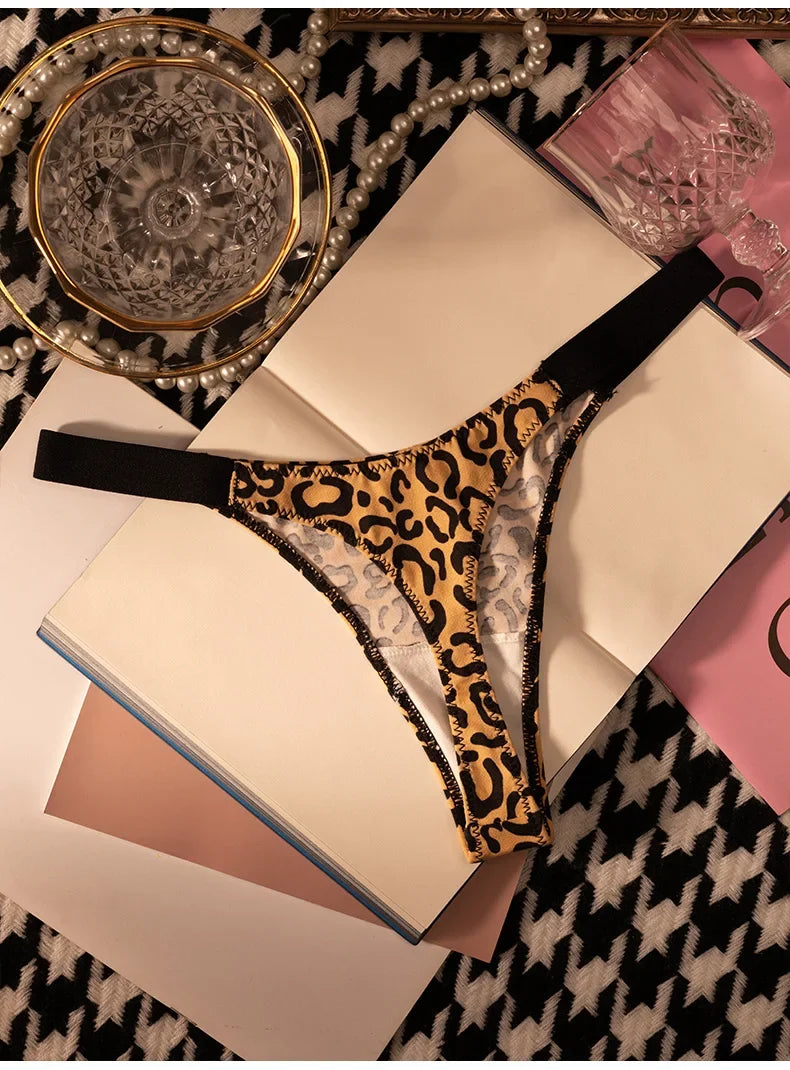 Cotton Sexy Women Panties Leopard Zebra Printed Seamless Girls Briefs Thong Girls G String Fitness Low Waist T-back Size S-XL