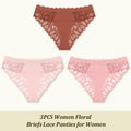 3Pcs/set Lace Sexy Panties Women XS-XL Low-Rise Briefs Sexy Ladies Underwear Trendy Floral Underpants Female Panty Lingerie New