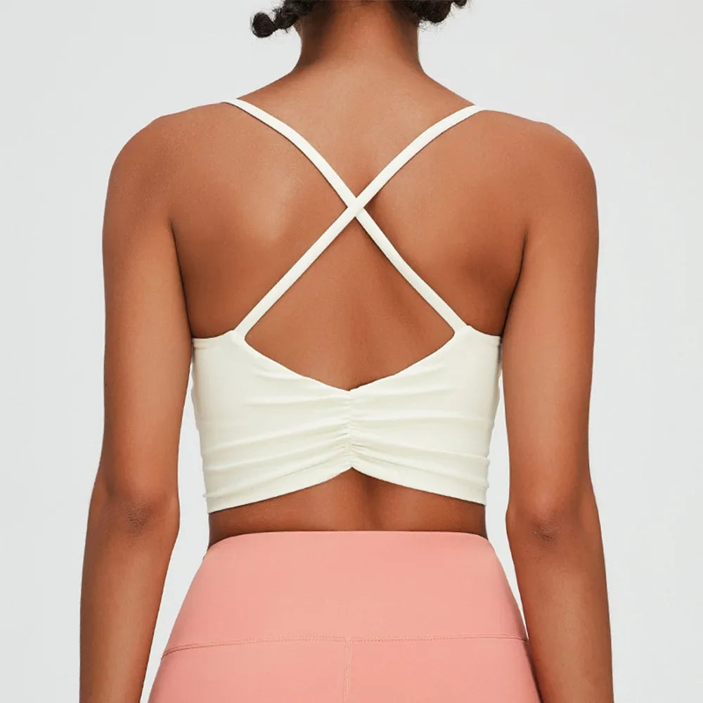 Women's Sports Underwear Cross Back Vest Yoga Bra Gym Training Clothes Sports Bra Women's Quick Drying Running and Fitness Top