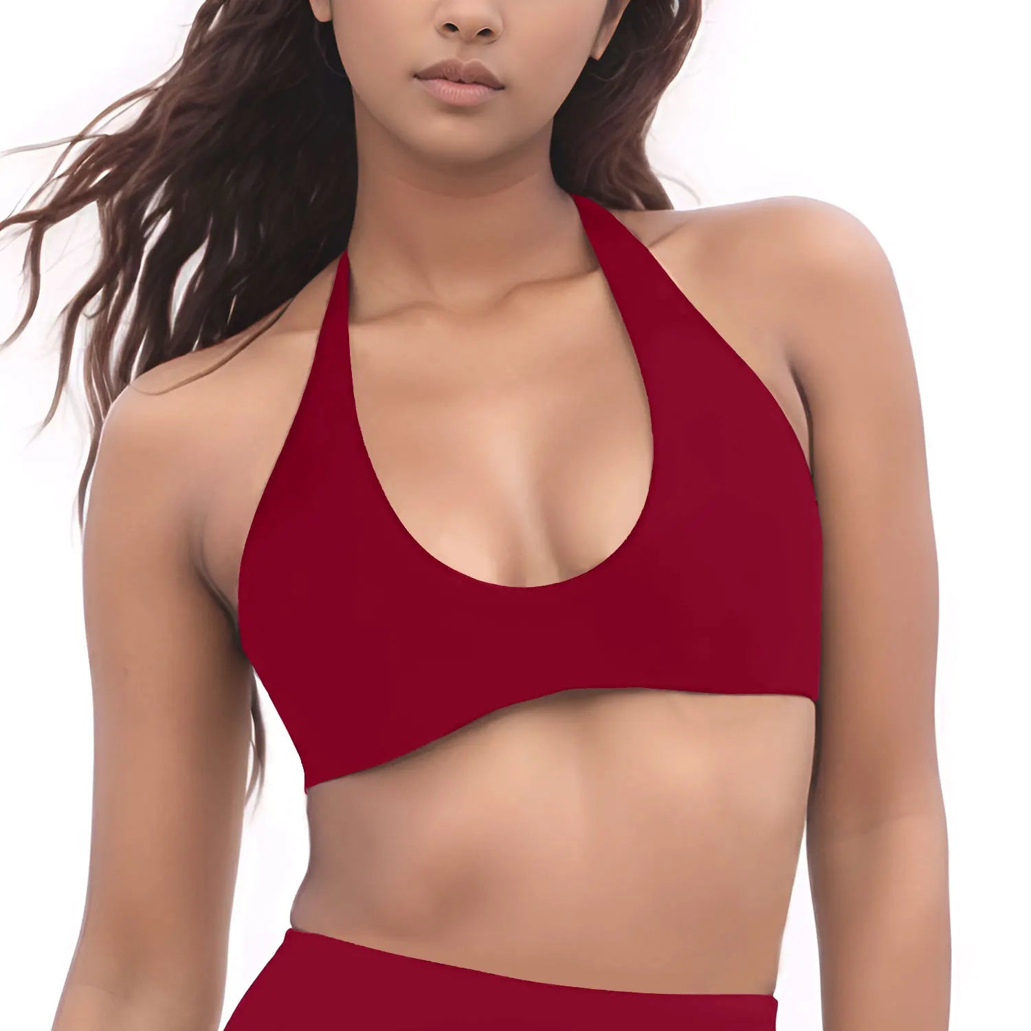 NCLAGEN Gym high support Workout underwear SoftMotion Minimal Halter Neck Bralette Women's sports bra Pilates yoga halter top