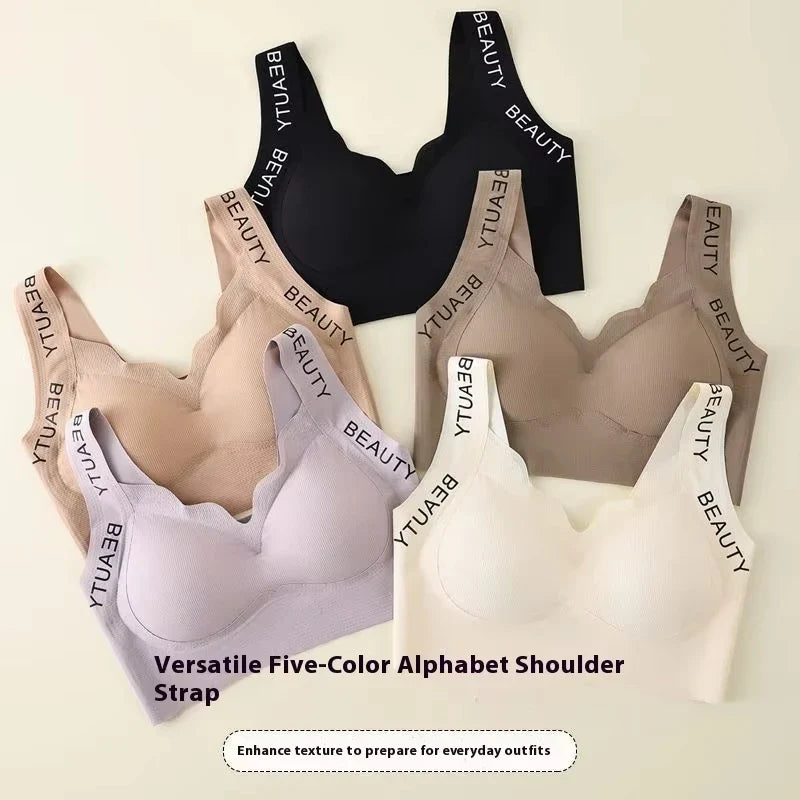 Seamless Wireless Bra One-Piece Vest Lingerie for Women Lift and Support Side Smoothing Push-Up Full Coverage Bra Small Chest