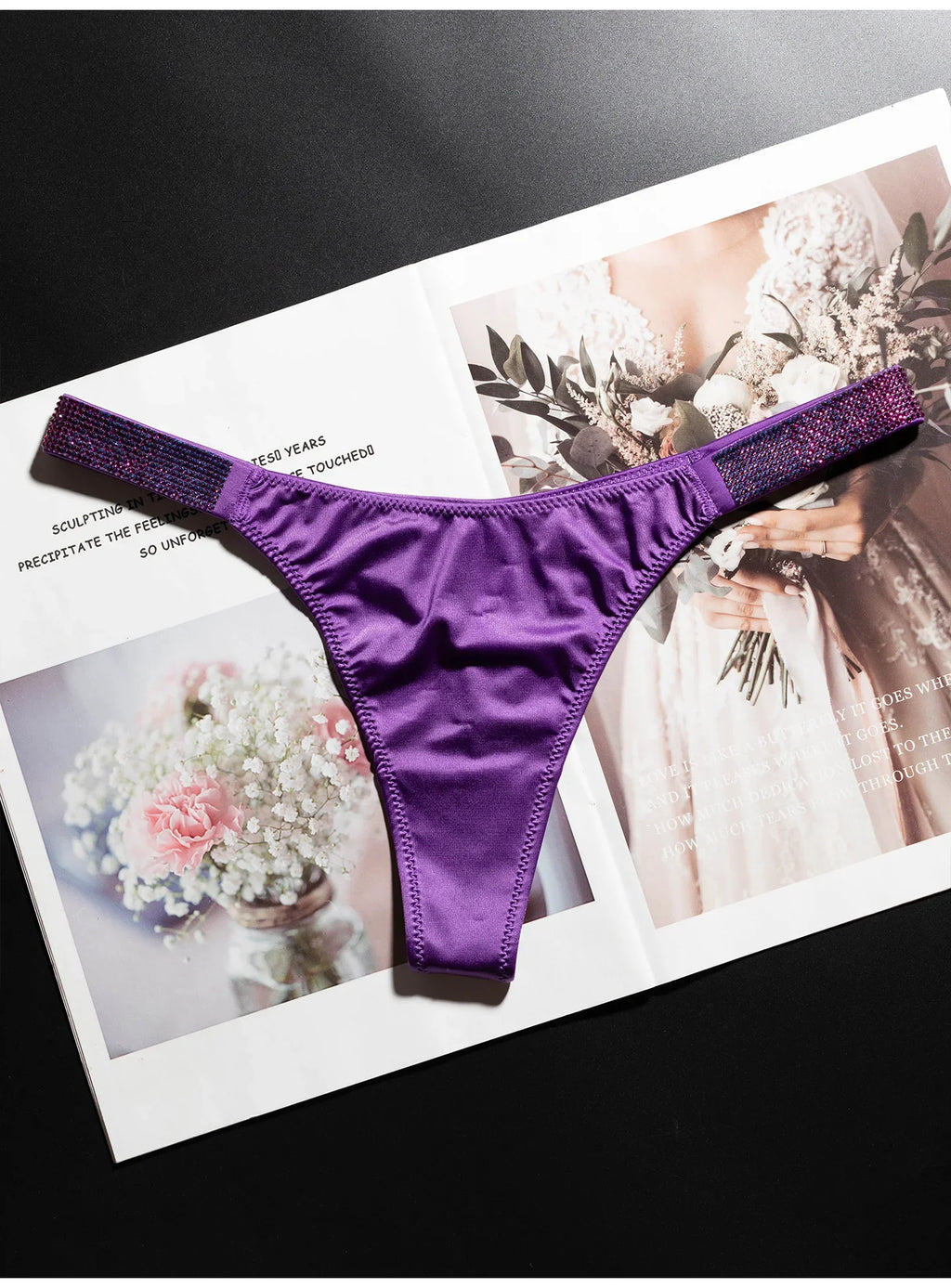 Letter Sexy Panties Women Thongs Rhinestones Diamonds G-string Sports Thong Low Waist Shorts Briefs T-back Fitness S-XL