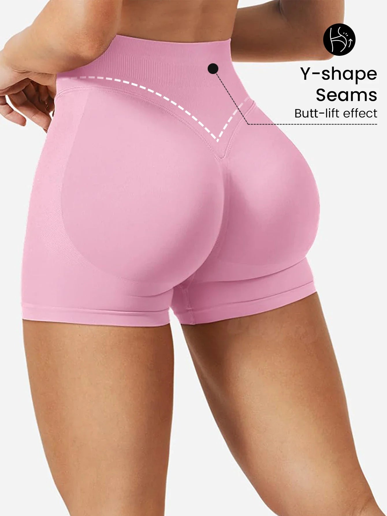 High stretch hip lifting fitness yoga shorts with peach hips and no awkward lines, Pilates medium intensity training shorts