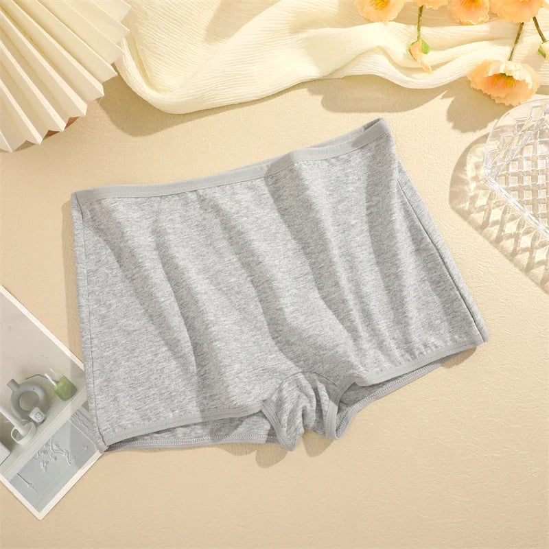 2PCS Women's Panties Cotton Seamless Sports Boxers Underwear Female Solid Color Briefs Cozy Lingerie Intimate Underpants XS-XL