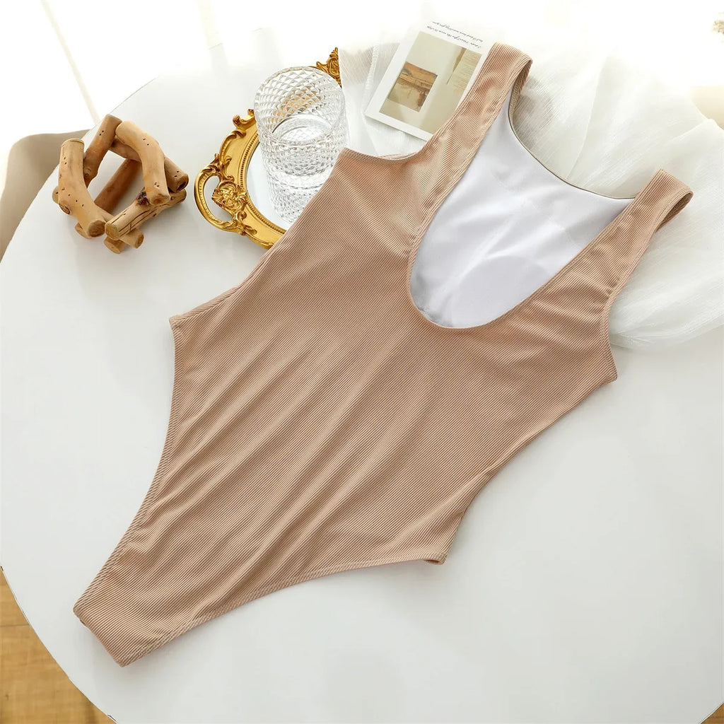 2026 Women One Piece Swimsuit Sexy Swimwear Female Solid Push Up Thong Bather Bathing Suit Monokini Brazilian Swimming Suits