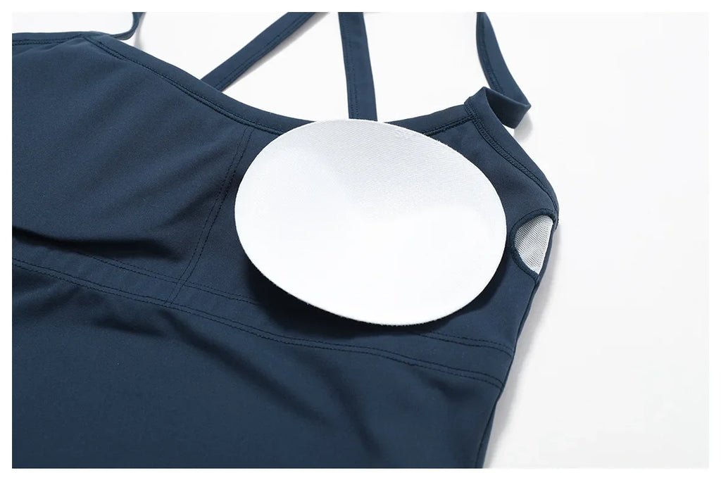 Strappy Sports Bra For Women Gym Workout Tops Sexy Yoga Bra Gather Fitness Push Up Training Running Female Sport Vest