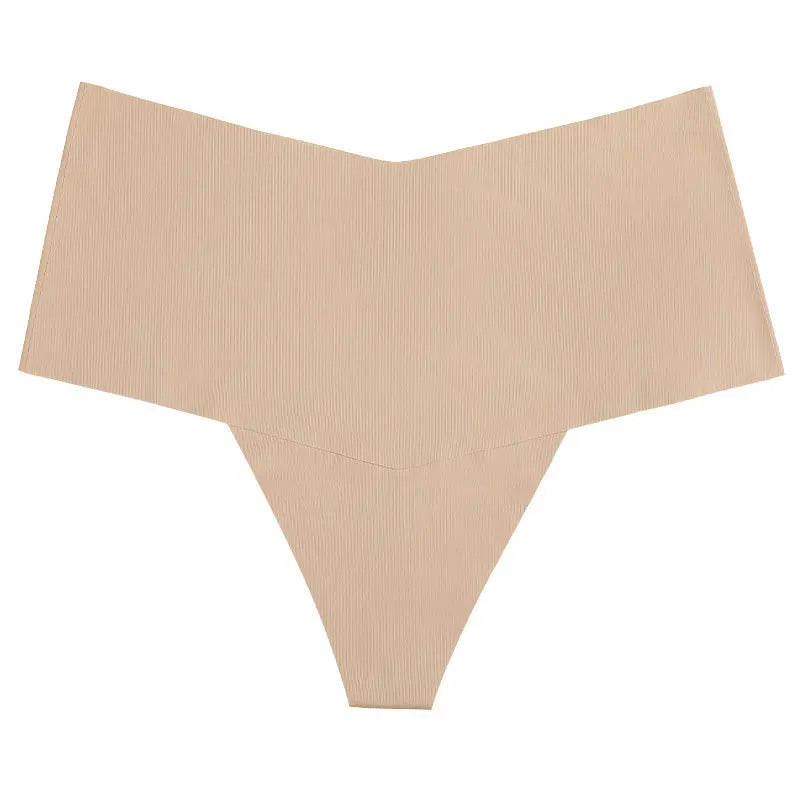 Ice Silk Women Panties Sexy Thong Briefs Yoga Seamless G String Quick Drying Underwear Simple Mid Waist Traceless Thin Sports