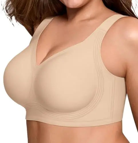 Women's Plus Size Seamless Bra Wire-free Full Cup Bra Comfortable Solid Color Everyday Supportive Plus Up Bra Underwear