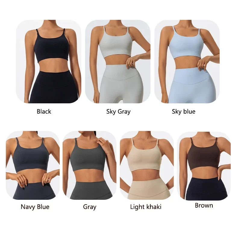 Hearuisavy Summer Ultra-Soft Fabrics Sports Bra Gym Top Women Push Up Workout Quick-Dry Yoga Top Sportswear Fitness Underwear