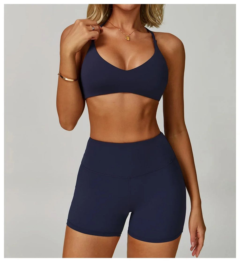 Hearuisavy Breathable Sports Bra Women Quick Drying ShockProof Gym Workout Top Casual Yoga Clothing Push Up Running Fitness Bras